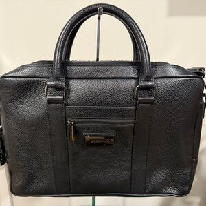 Valentino Black Leather Briefcase